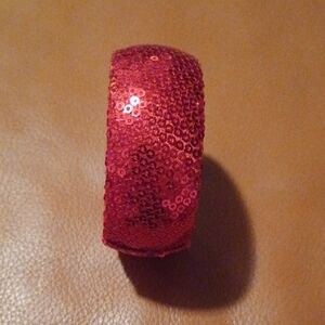 -- Sequin Red Bangle Bracelet